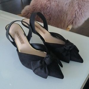 ZARA black heels with bows BRAND NEW